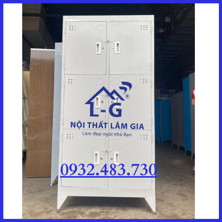 Tủ hồ sơ sắt văn phòng - tủ Locker 6 cửa sơn tĩnh điện _LGTD6C