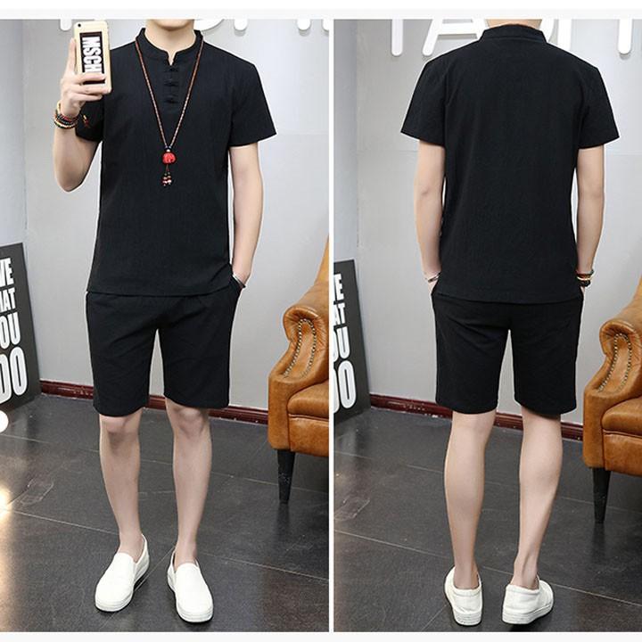 Bộ quần áo nam đũi mùa hè chất mềm mịn mặc mát thoải mái ARU SHOP