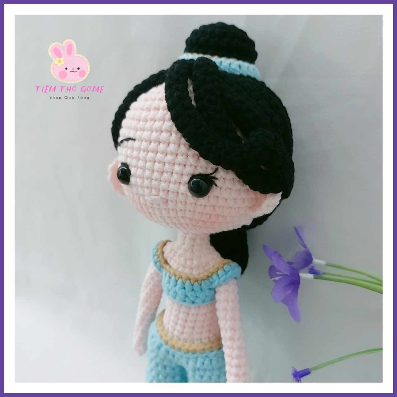 Búp bê nhồi bông, búp bê len móc handmade, Công chúa jesmine, quà cho cho bé