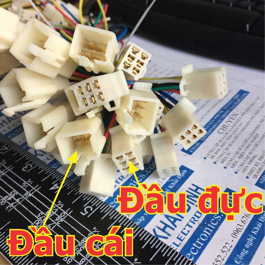 dây header 2.8mm jack xe máy đầu ĐỰC/CÁI/ĐỰC+CÁI 6P, bấm sẵn dây 20cm kde3223