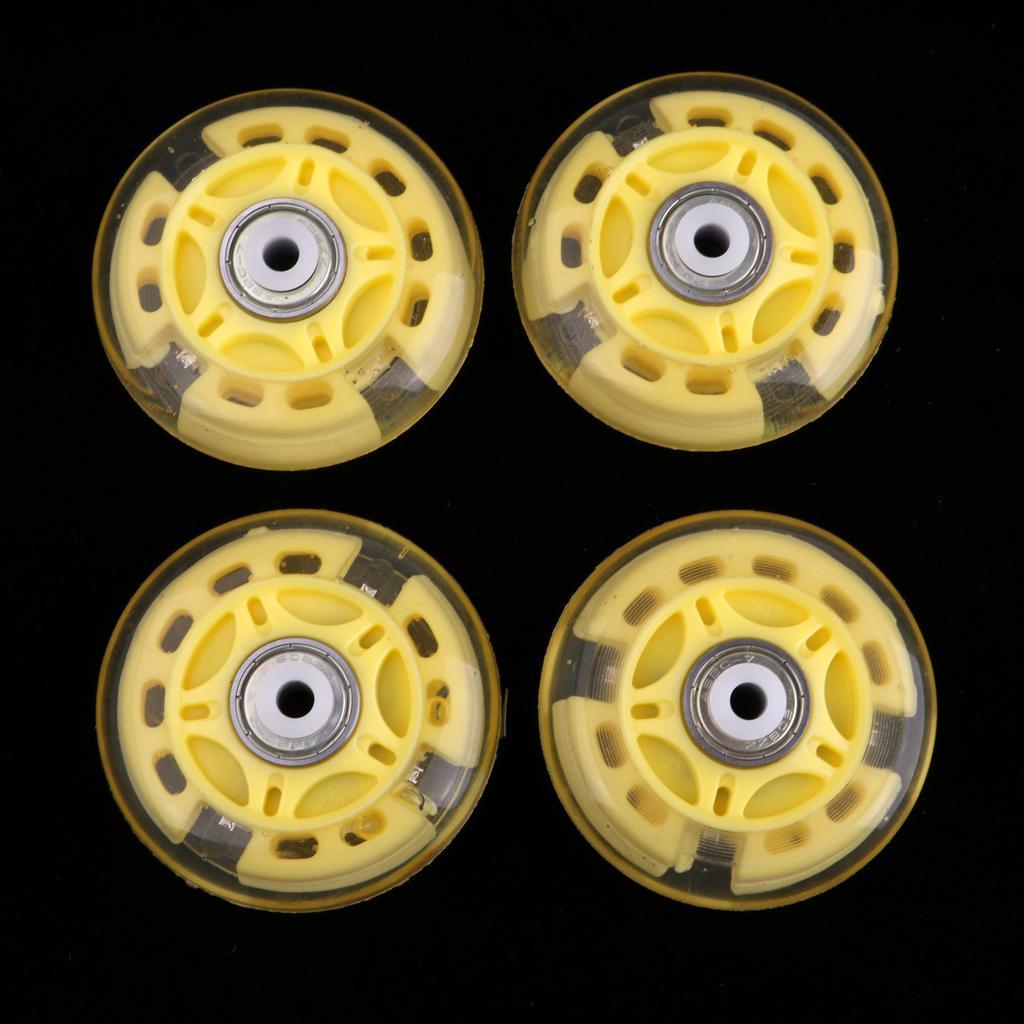 4Pcs Inline Sliding Flash PU Roller Skate Wheels for Skating Shoes