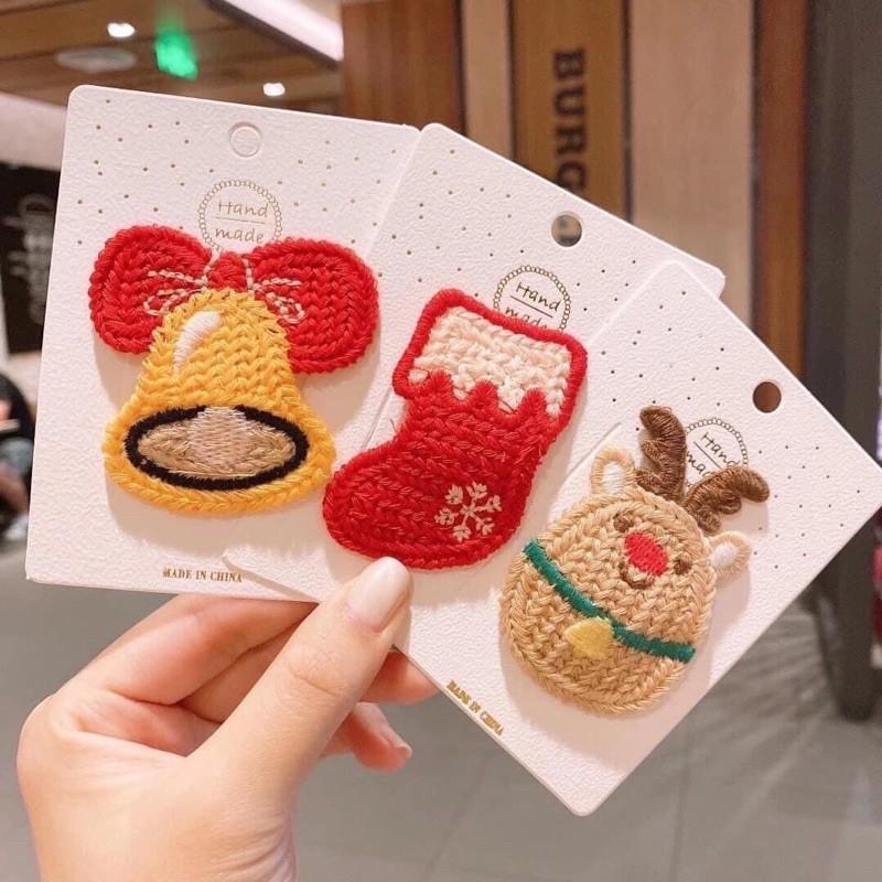 SET KẸP TÓC GIÁNG SINH ĐAN LEN 6 MÓN