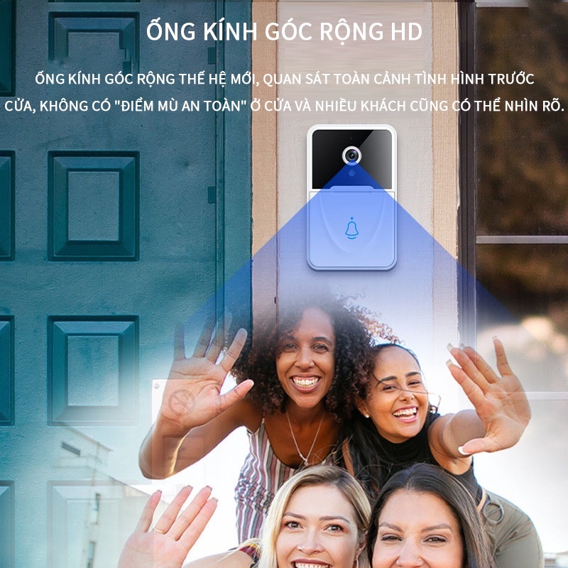 Chuông Cửa Có Camera Thông Minh X3 Kết Nối Không Dây, Chuông Cửa Thông Minh Bảo Vệ An Ninh Gia Đình