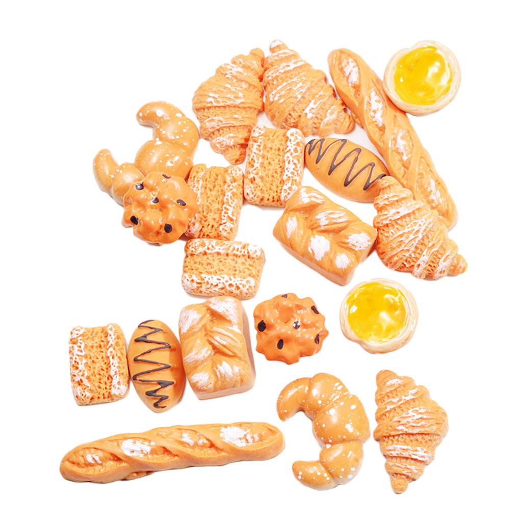 20 Pcs Squishy Slow Rising Cream Scented Simulation Bread DIY Phone Decor