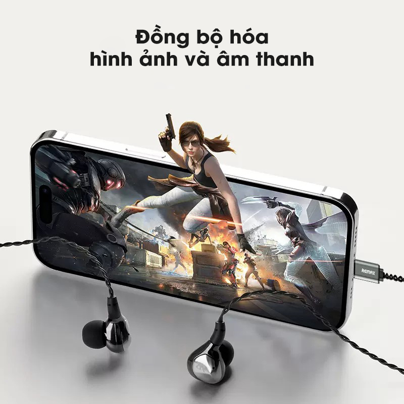 Tai Nghe Gaming Có Dây Chân Type C Remax RM-616a Âm Thanh Chân Thực, Không Bị Trễ, Bass Mạnh Mẽ- Hàng Chính Hãng Remax