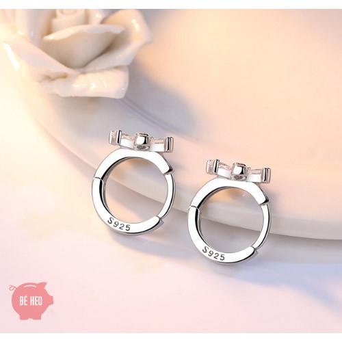 Bông tai hoa cúc nạm đá nhân tạo BHBT111