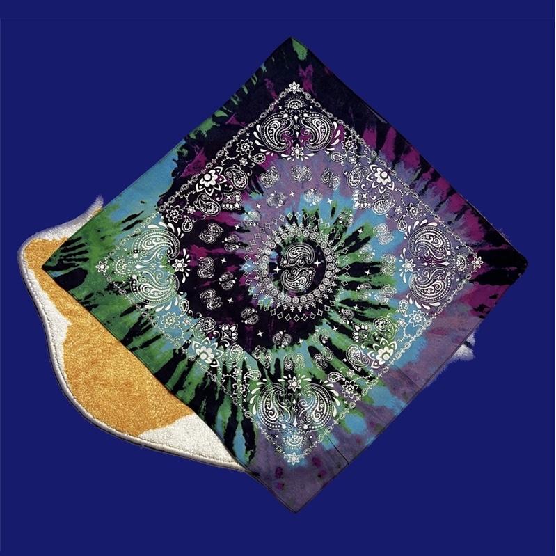 Khăn bandana loang màu xanh tím size 55x55cm- Maben