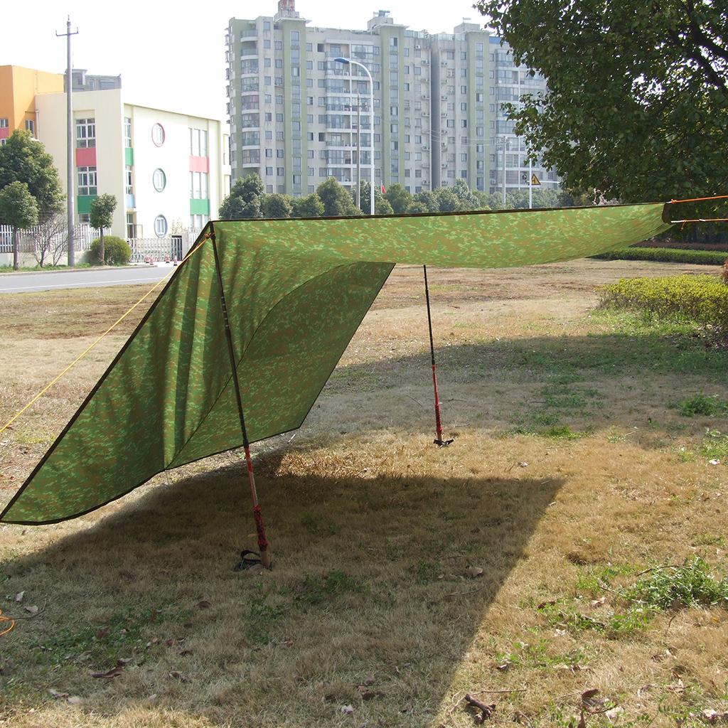 PORTABLE CAMO WATERPROOF ARMY BASHA TENT TARP CANOPY RAIN COVER CAMPING SHELTER