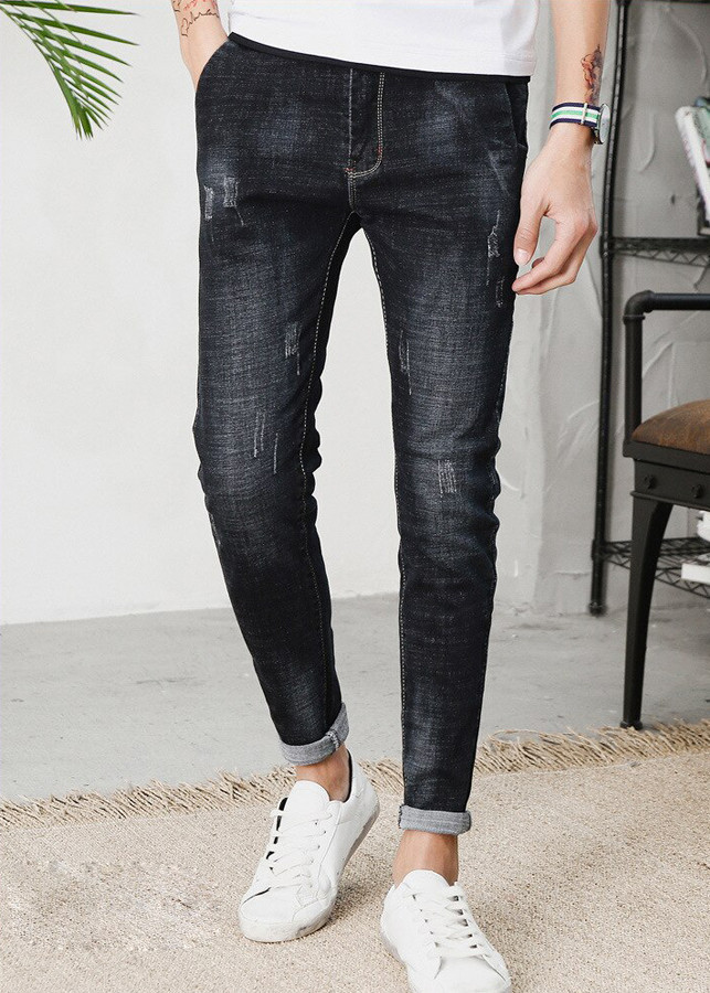 Quần Jeans Nam Đen Xước Nhẹ DENXUOC52 - Đen Xước