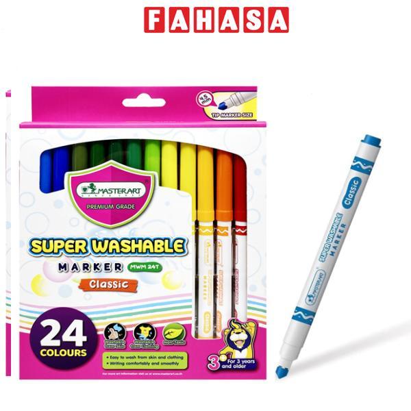 Hộp 24 Bút Lông Màu Xóa Được Màu Classic - Masterart