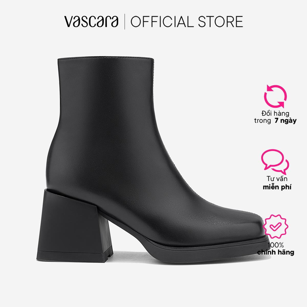 Vascara Giày Ankle Boots Mũi Vuông - BOT 0943