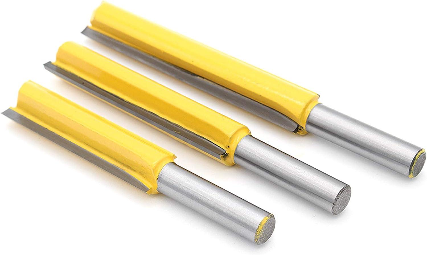 3 Cái Chuôi 8Mm Dao Cắt Mũi Khoan Dài Hơn, Máy Cắt Gỗ Dao Cắt Dài Thêm Dao Cắt Đầu Thẳng 8Mm*1/2"*50.8Mm, 8Mm*1/2"*63Mm, 8Mm*1/2"*76Mm
