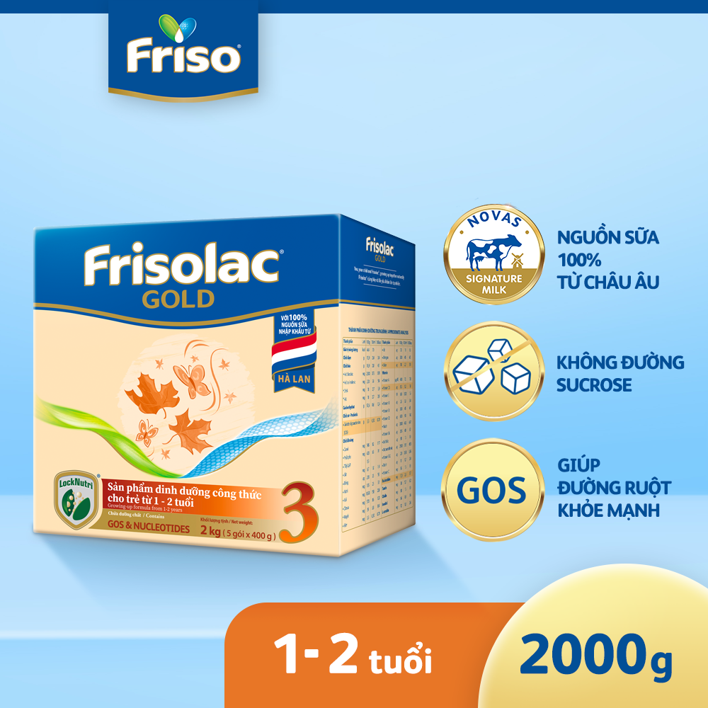 [Mới] Hộp giấy 2 Kg Frisolac Gold 3