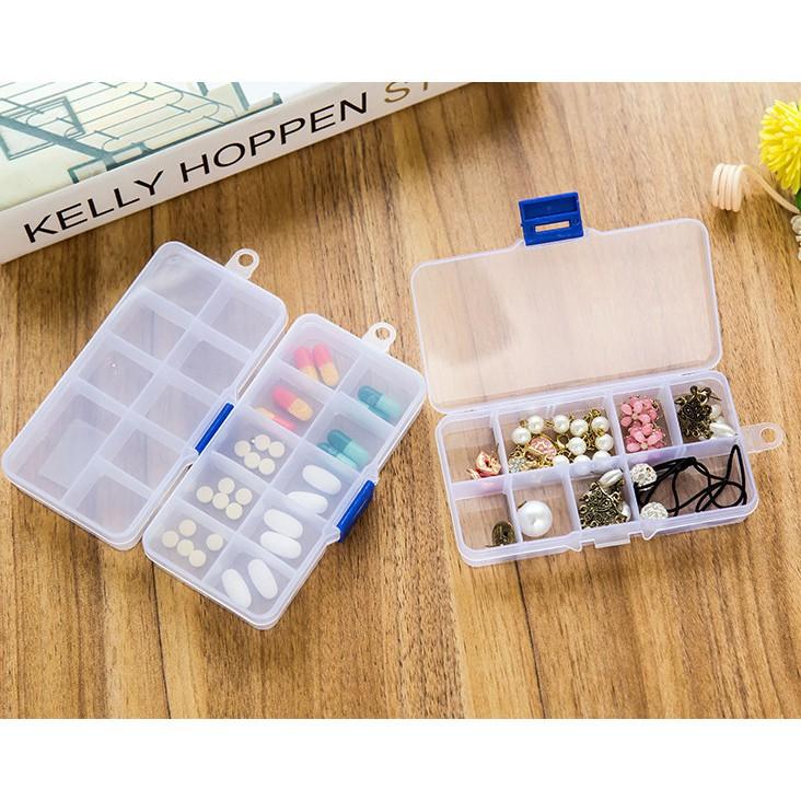 Hộp Nhựa Đựng Trang Sức - Thuốc- 10 Ngăn