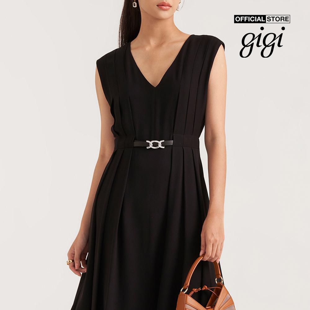 GIGI - Đầm midi cổ V sát nách thời trang G2102D221166