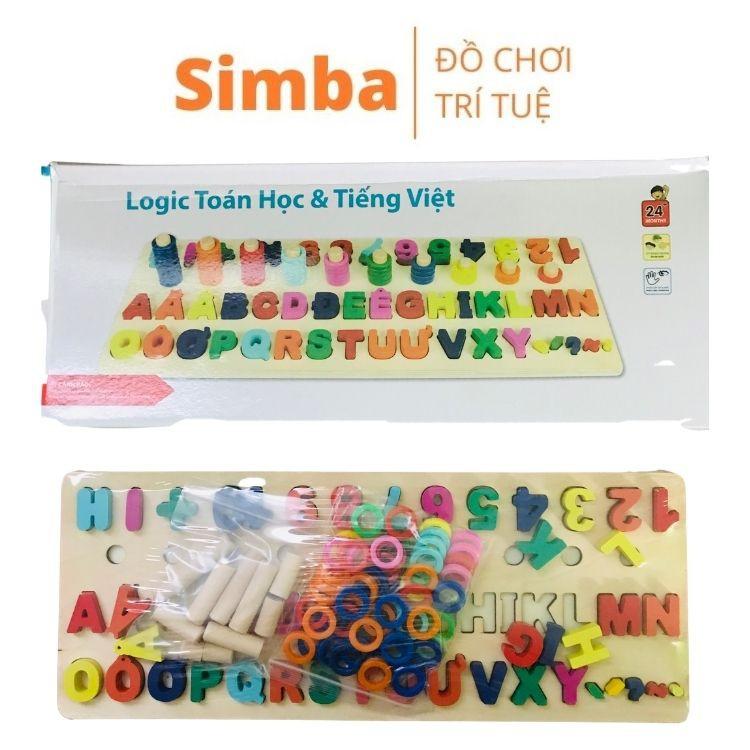 Bảng chữ cái và số bằng gỗ tiếng Việt đồ chơi an toàn giáo dục cho bé