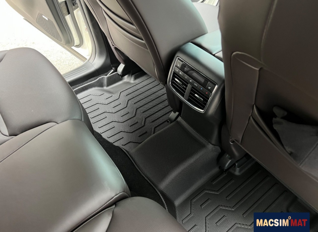 Thảm lót sàn xe ô tô Mazda CX8 Nhãn hiệu Macsim chất liệu nhựa TPV cao cấp màu đen - 3 hàng ghế