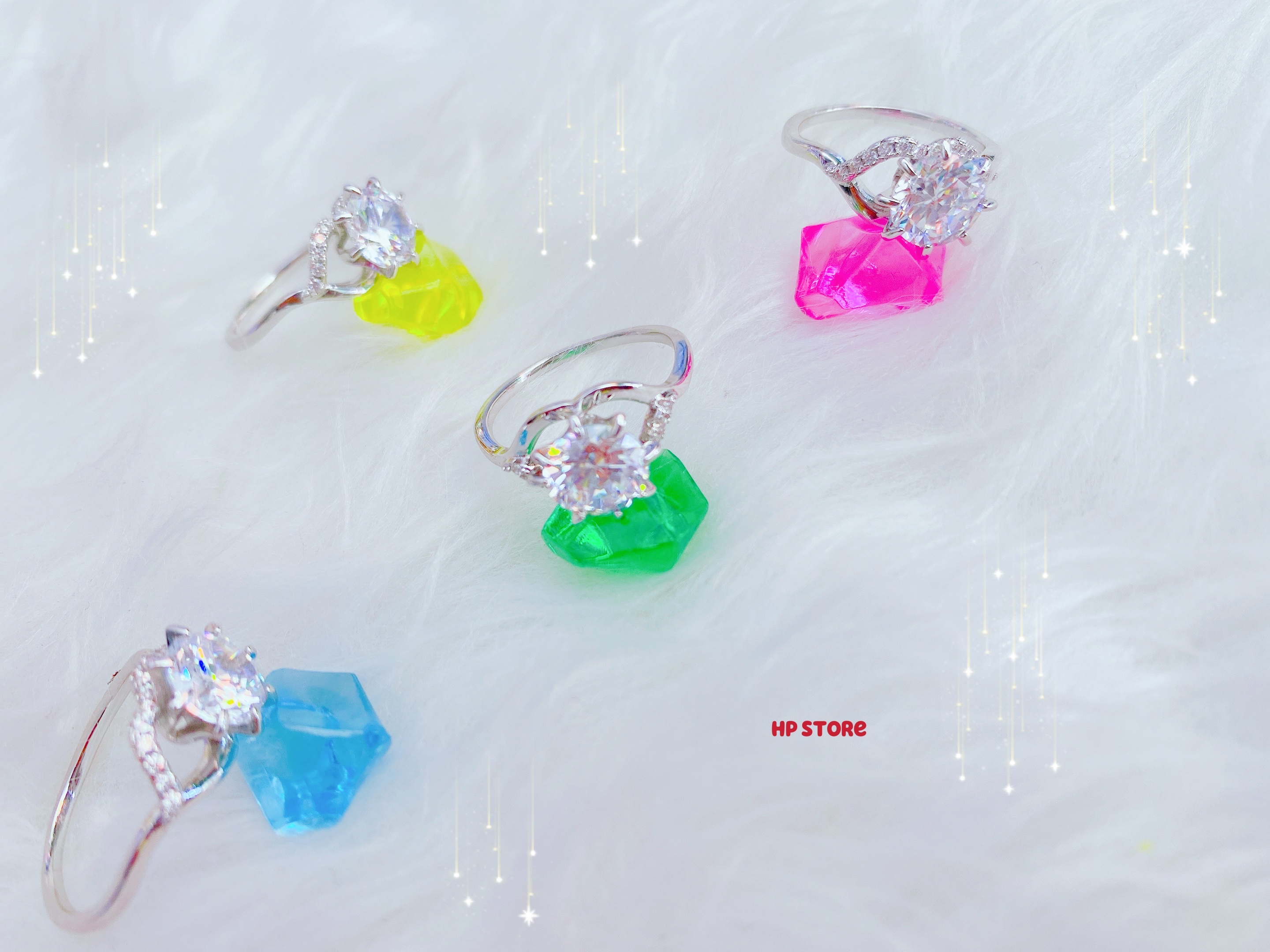 Nhẫn Nữ Đính Đá Hột To + Nhỏ Màu Bạc, Bền Màu, Hàng Đẹp Hàng Thiết Kế Mẫu Mới