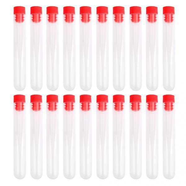 40 Tube - 16x100mm Clear Plastic Test Tube Set with Cap