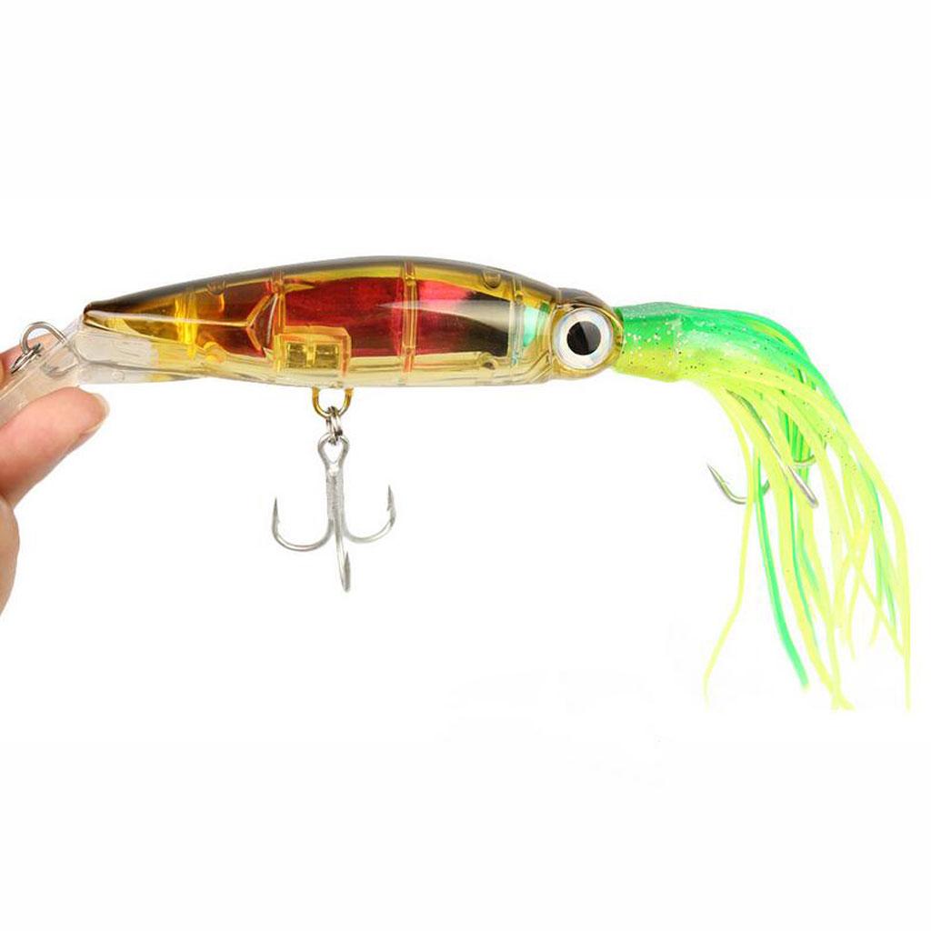 2Pcs Squid Jig Fishing Tackle Baits Hook Tuna Marlin Trolling Skirt Lures, 2 Colors