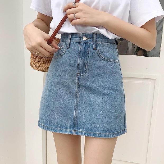 Chân Váy Cạp Cao Chữ A_Kèm Quần Trong
