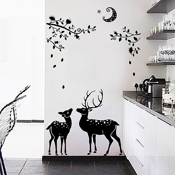 Decal Dán Tường 3D Trang Trí Nhà Cửa Tranh Đàn Hươu DKN079