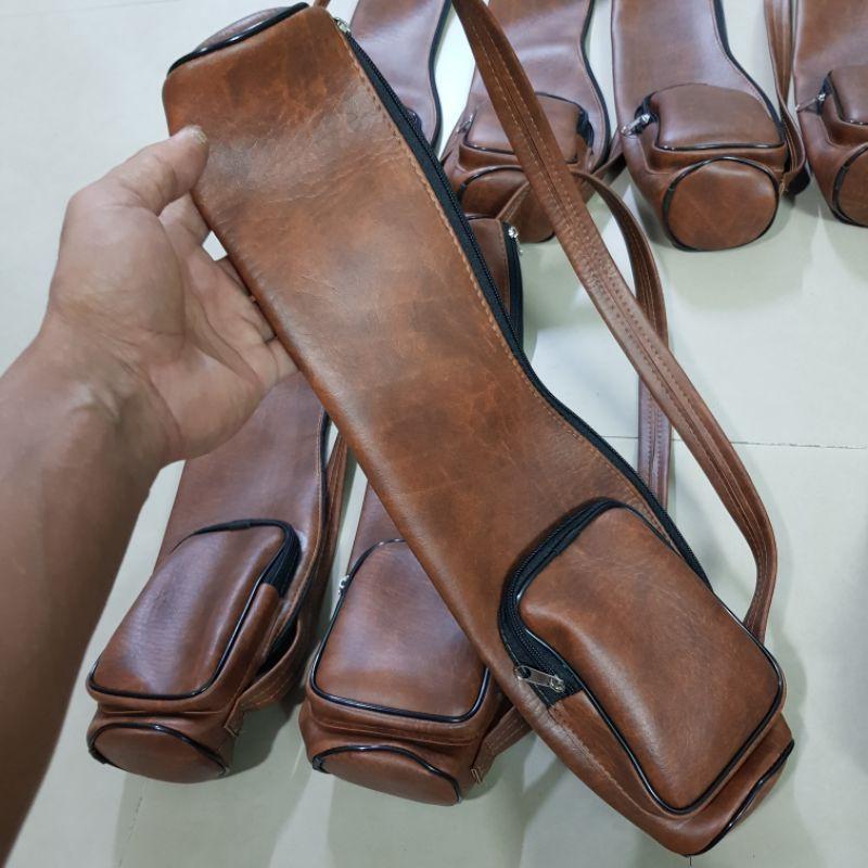 Bao da đựng điêu cày du lịch 45cm ko chân Tặng kèm bịt nõ và nhấc tàn