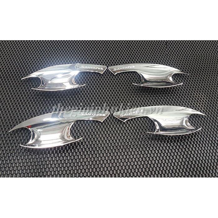 Ốp Tay nắm + hõm cửa xe Hyundai Santafe 2021 mạ Crom