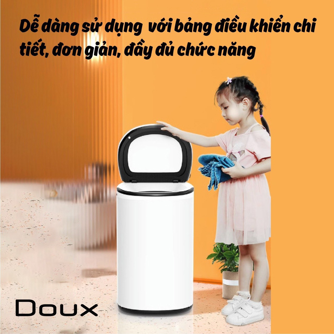 MÁY GIẶT SẤY MINI DOUX 12 CHỨC NĂNG LUX DX-1335 BẢN NÂNG CẤP 2023 CÓ CHỨC NĂNG SẤY HÀNG CHÍNH HÃNG