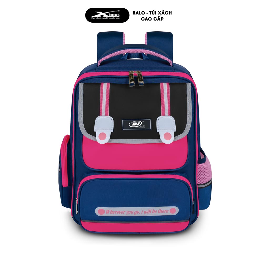 Balo Học Sinh Đẹp Cho Bé Gái Cao Cấp TNBags Smart Pink Màu Hồng, Chống Gù, Nhiều Ngăn, Dễ Thương Xinh Xắn TN.B 3112!