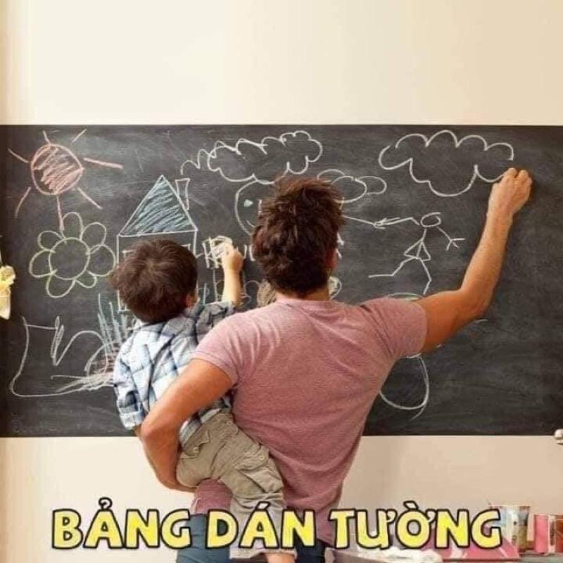 Bảng Đen Dán Tường _ Bảng Decal Dán Tường Cho Các Bé Tập Vẽ KT 0,45*2m