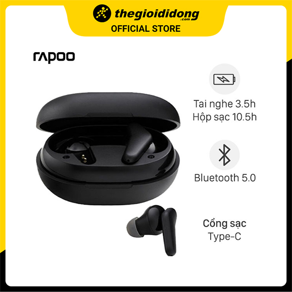 Tai nghe Bluetooth True Wireless Rapoo I100  - Hàng Chính Hãng