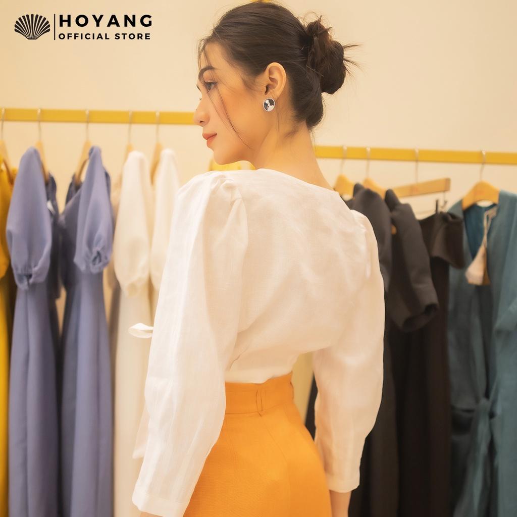 Áo Croptop Cổ Tim Cột Dây Eo HOYANG AHY01