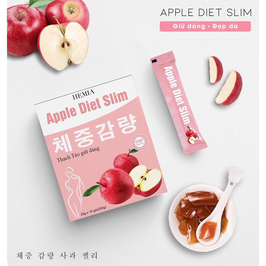 Thạch táo giảm cân Hemia, an toàn tại nhà, 1 hộp 10 cái, công nghệ chính hãng Hàn Quốc