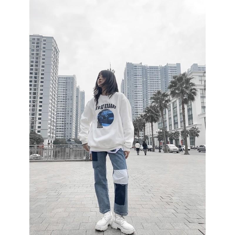 Áo sweater nỉ SKATEBOARD nỉ bông dày dặn