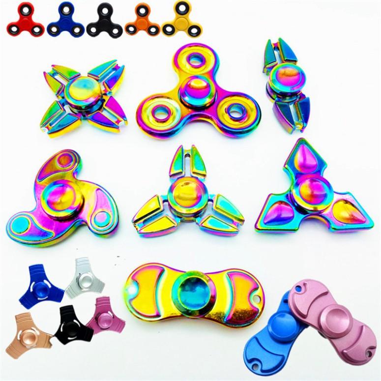 (KÈM HỘP ĐỰNG) SPINNER Rubik CON QUAY Nhiều Màu Sắc Kim loại Chơi Giải Trí Xả Stress Giảm Căng Thẳng Hiệu Quả