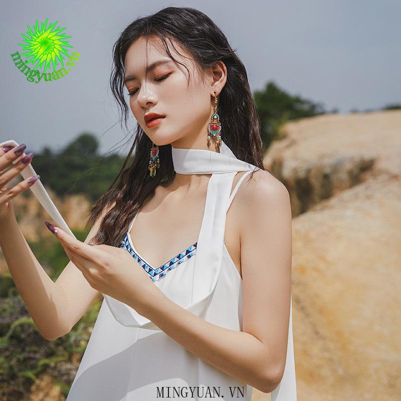 Đầm Hai Dây Đi Biển Thời Trang Cho Nữ