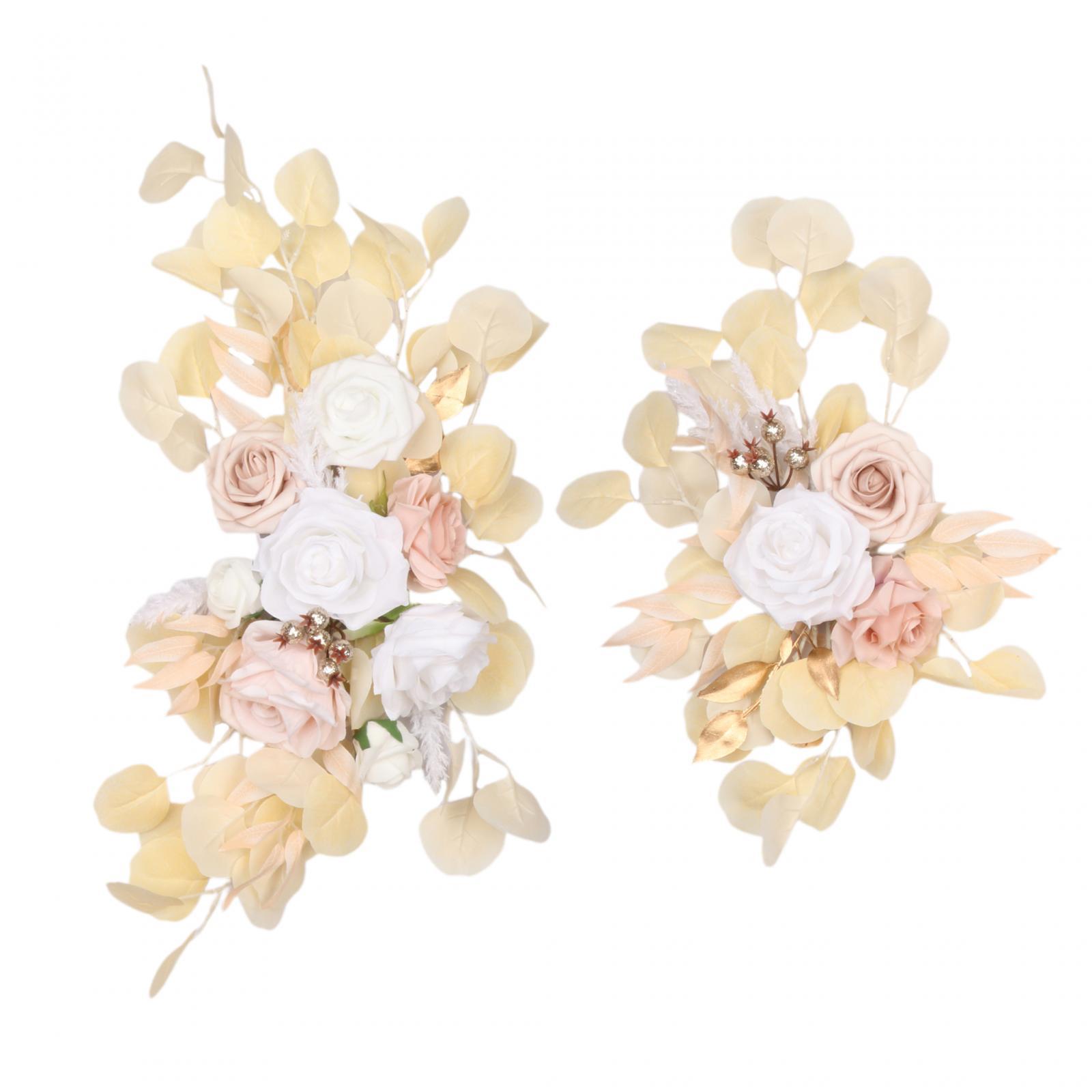 2Pcs Wedding Arch Flower Swag Artificial Floral Swag Hanging Rustic Artificial Flower Arch Decor for Reception, Home, Wedding Arch
