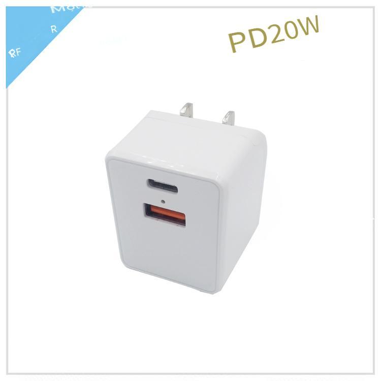 Bộ sạc nhanh PD20W kiểu mới nhất TYPE-C sạc trực tiếp gấp tiêu chuẩn Mỹ Bộ sạc du lịch USB đầu sạc nhanh tiêu chuẩn Mỹ