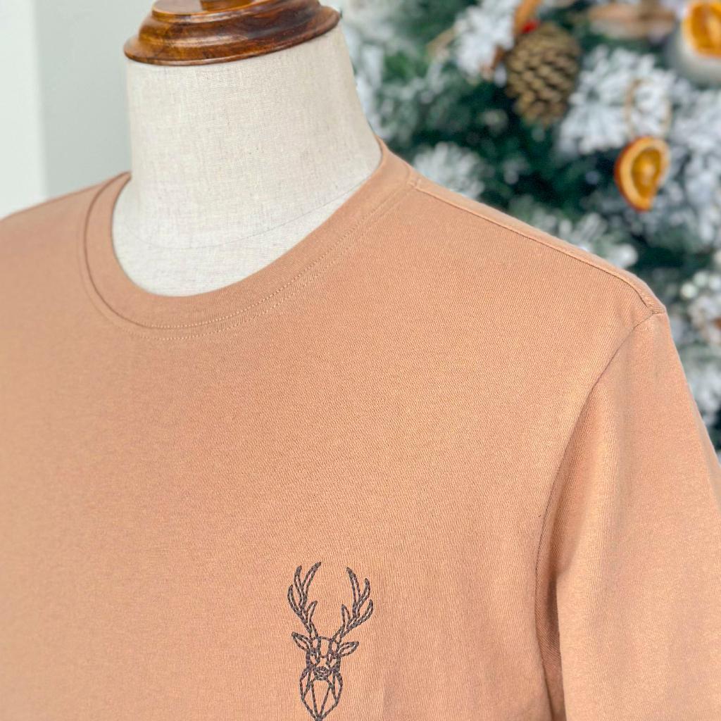 Áo Thun Ngắn Tay Cổ Tròn Nam BY COTTON Deer Single Brown Tee 2022