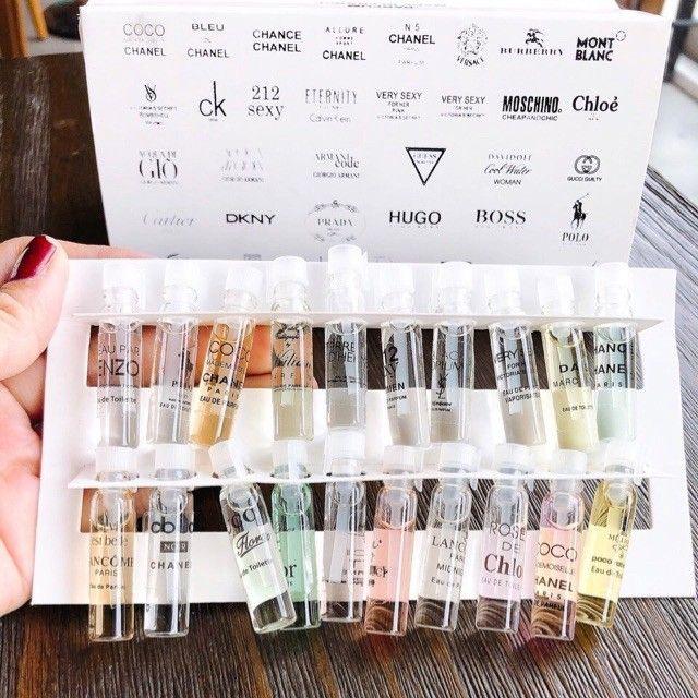 BỘ 20 CHAI TEST NƯỚC HOA MINI 20 MÙI NGẪU NHIÊN - NƯỚC HOA MINI TEST NHIỀU MÙI CHUẨN PHÁP LƯU HƯƠNG SUỐT 18H