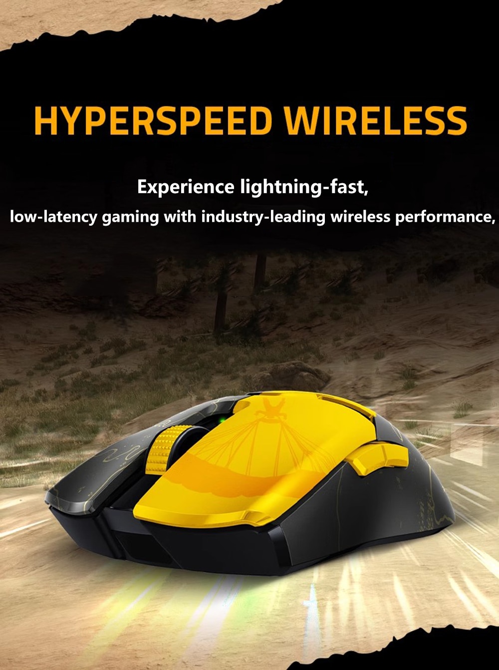 Chuột không dây Razer Viper V2 Pro-Wireless Gaming Mouse-PUBG: Battlegrounds Edition_Mới, hàng chính hãng