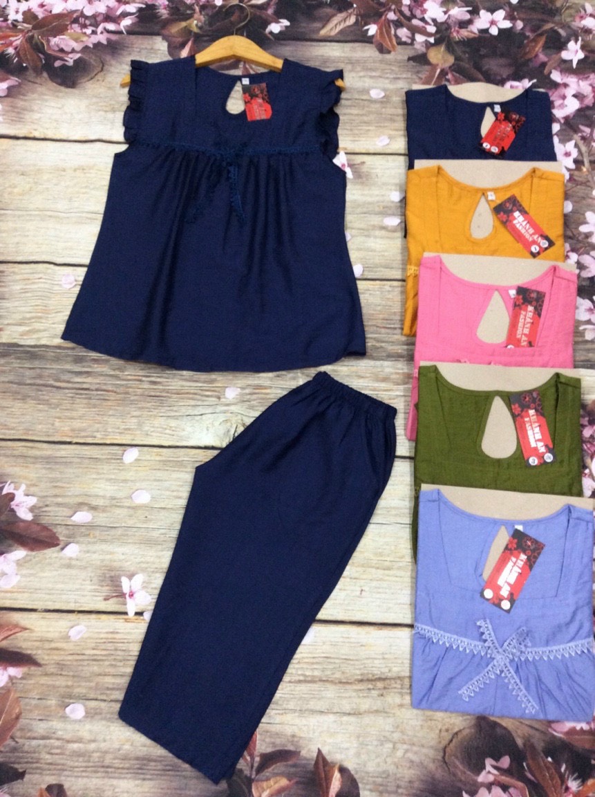 [40kg - 70kg] Đồ Bộ Măc Nhà, Đồ Bộ Nữ Lửng Lụa Xước Bigsize, Màu 11