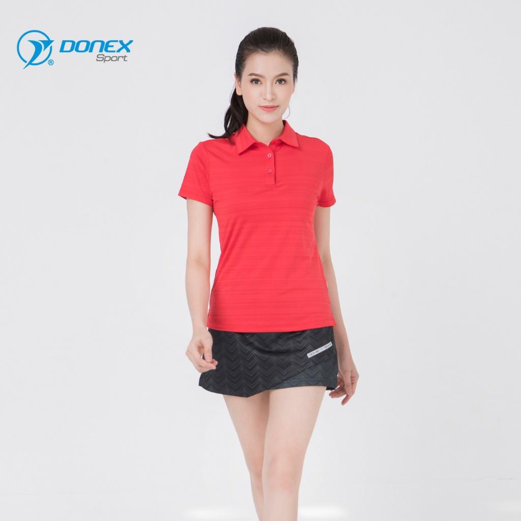 Áo Thể Thao Nữ Golf DONEXPRO Form Classic, Thiết Kế Có Cổ, Chất Vải Poly Cá Sấu Mát Mẻ AC-3612