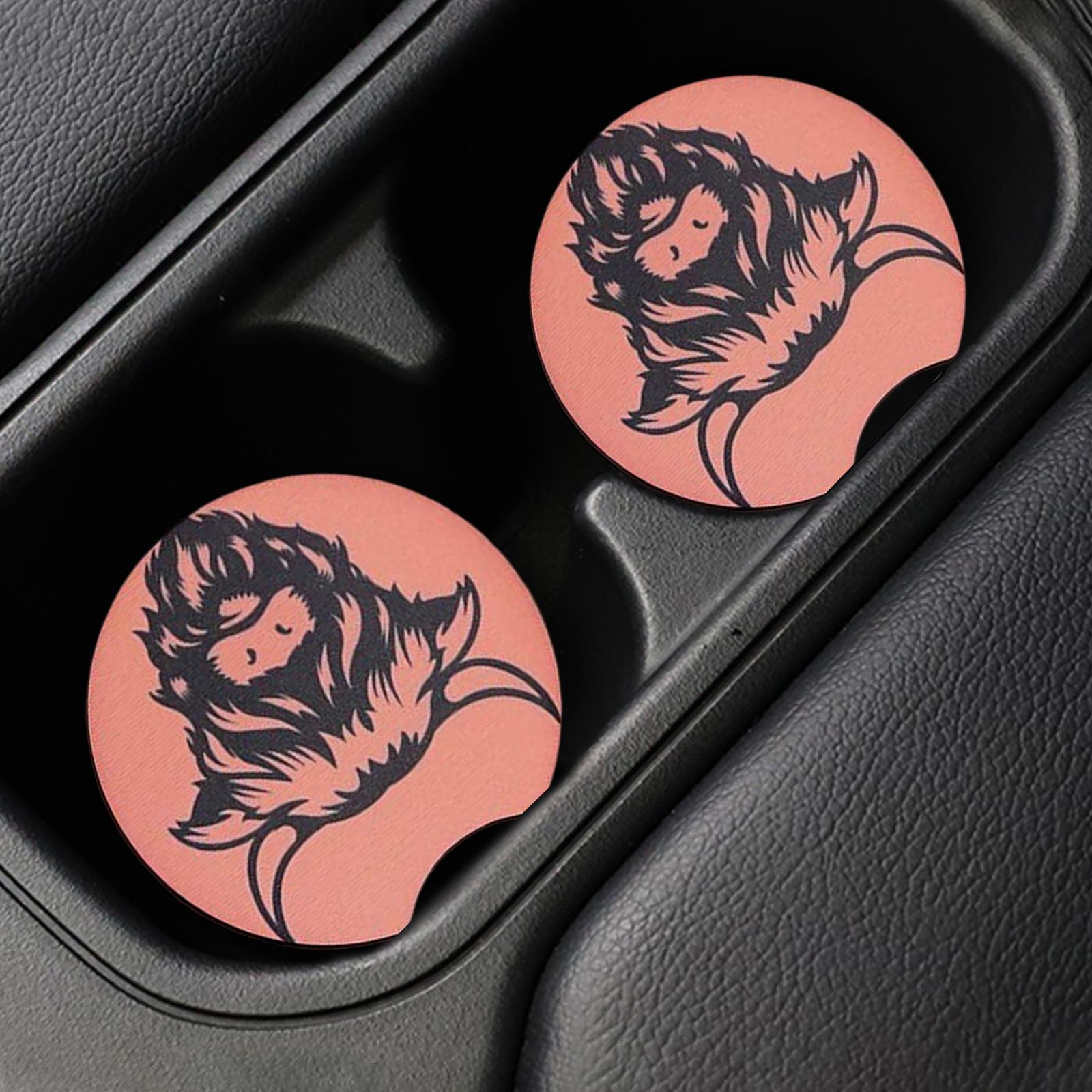 2 Pieces Universal Car Cup Holder Coasters Wooden for Office Automotive