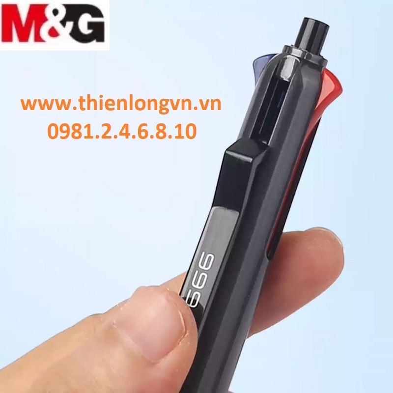 Bút bi dầu 4 màu thân đen 666 M&amp;G - ABP80315