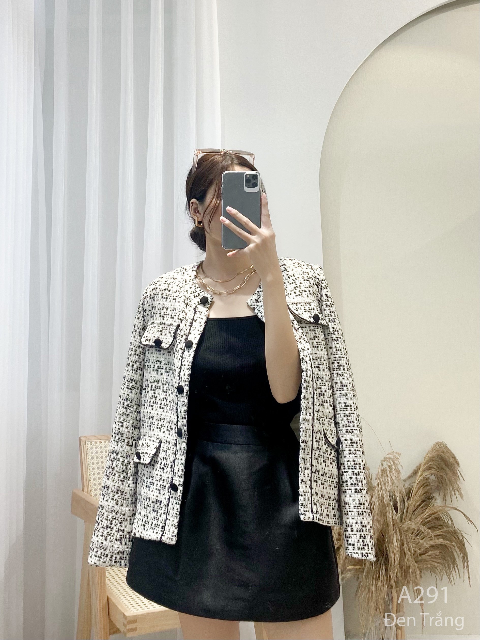 Áo Khoác Hàng Thiết Kế Cao Cấp Chất Dạ Tweed May 2 Lớp Cao Cấp- Thời Trang Thiết Kế Style By Mm A291