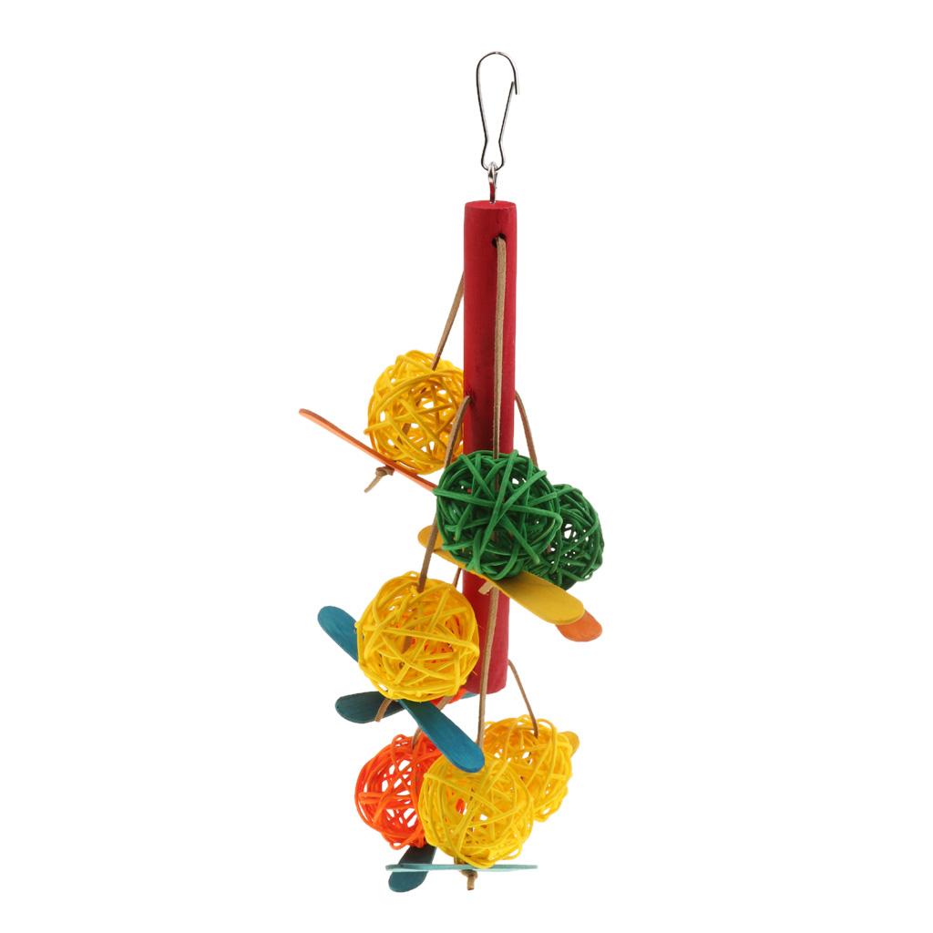 Pet Bird Cage Swing Bite Pulling Toy Parrot Rattan Ball Toys Parakeet Cockatiel