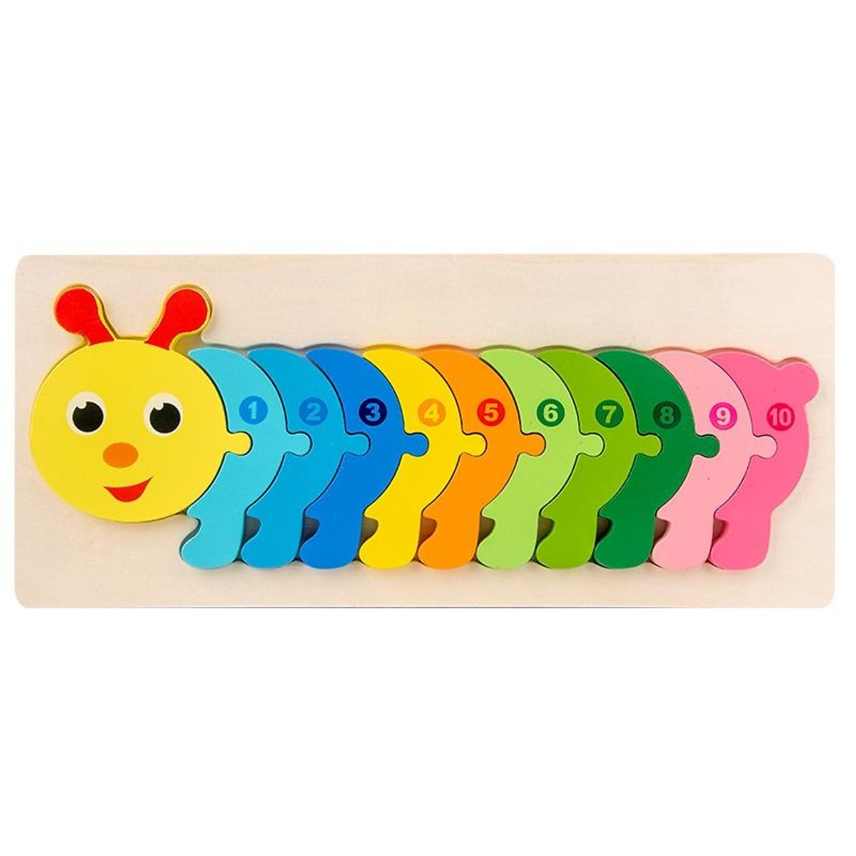 Đồ Chơi Trẻ Em - Combo 5 Tranh Ghép Gỗ Cho Bé Tranh Ghép Gỗ 3D - Tranh Nối Số Từ 1 - 10 đa dạng màu sắc giúp bé phát triển trí tuệ