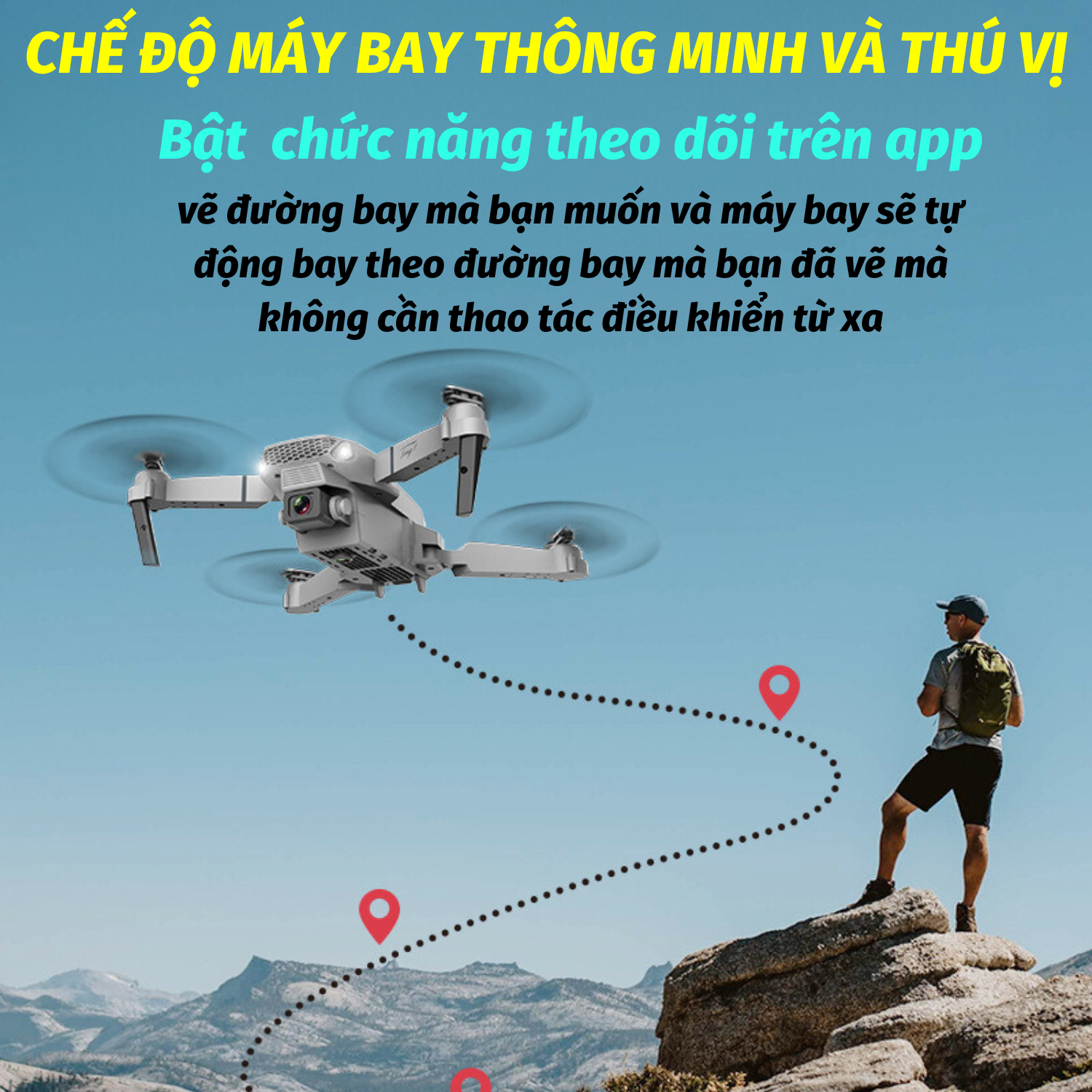 Flycam E88 Pro Trang bị 2 Camera 4 Sắc Nét, Máy Bay Điều Khiển Từ Xa Flycam Giá Rẻ, Mavic 2 Pro, SG700, Air 2S, L900 pro, L106 pro - Hàng Chính Hãng